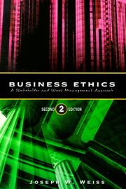 Cover of: Business ethics | Joseph W. Weiss
