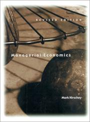 Cover of: Managerial Economics (Revised Edition) (Dryden Press Series in Economics) by Mark Hirschey