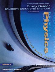 Cover of: Study Guide Student Solutions Manual to Accompany Principles of Physics (Volume 2)