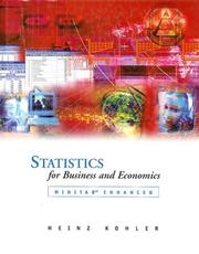 Cover of: Statistics for Business and Economics with MINITAB CD-ROM by Heinz Kohler