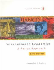 Cover of: International Economics: A Policy Approach : Euro Update