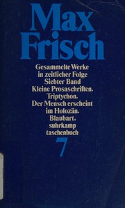 Cover of: Gesammelte Werke in zeitlicher Folge by Max Frisch
