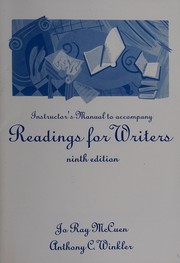 Cover of: Instructor's manual to accompany Readings for writers, ninth edition by Jo Ray McCuen