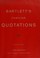 Cover of: Bartlett's familiar quotations