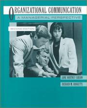 Cover of: Organizational communication: a managerial perspective