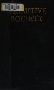Cover of: Primitive society by Lowie, Robert Harry