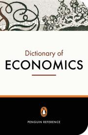 Cover of: The Penguin Dictionary of Economics: Seventh Edition (Penguin Reference Books)