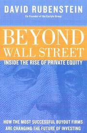 Cover of: Beyond Wall Street | David Rubenstein