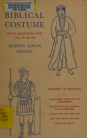 Cover of: Biblical costume by Marion Logan Wright