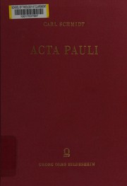 Cover of: Acta Pauli by hrsg. von Carl Schmidt.