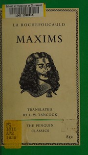 Cover of: Maxims. by François duc de La Rochefoucauld