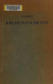 Cover of: Kirchengeschichte by Eusebius of Caesarea