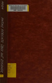 Cover of: Antike Berichte über die Essener.