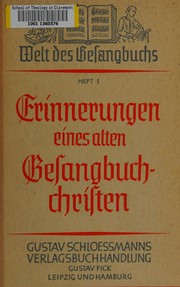 Cover of: Erinnerungen eines alten Gesangbuchchristen