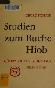 Cover of: Studien zum Buche Hiob by Georg Fohrer