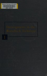 Cover of: Developments in the Rorschach Technique. by Bruno Klopfer