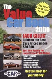 Cover of: The Value Car Book 2000 (Value Car Book) by Inc. Gillis & Associates, Jack Gillis