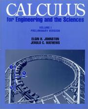 Cover of: Calculus for Engineering and the Sciences: Preliminary Version