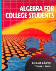 Cover of: Algebra for college students by Raymond A. Barnett