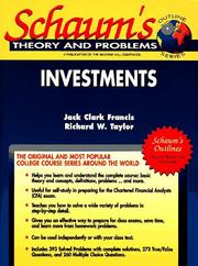 Cover of: Schaum's outline of theory and problems of investments by Jack Clark Francis