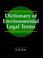 Cover of: Dictionary of environmental legal terms