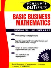 Cover of: Schaum's Outline of Basic Business Mathematics by Joel Lerner