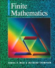 Cover of: Finite mathematics by Daniel P. Maki