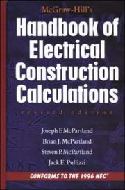 Cover of: McGraw-Hill's handbook of electrical construction calculations by Joseph F. McPartland, Brian J. McPartland, Steven P. McPartland, Jack Pullizzi