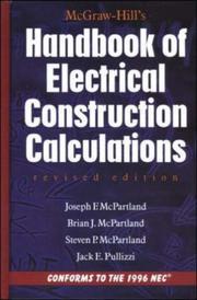 Cover of: McGraw-Hill Handbook of Electrical Construction Calculations, Revised Edition by Brian J. McPartland, Joseph F. McPartland, Steven P. McPartland, Jack Pullizzi