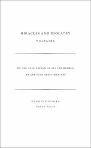 Cover of: MIRACLES AND IDOLATRY by FRANCOIS VOLTAIRE