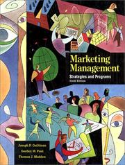 Cover of: Marketing management: strategies and programs