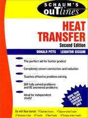 Cover of: Schaum's outline of theory and problems of heat transfer by Donald R. Pitts