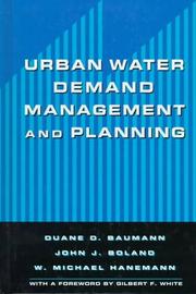 Cover of: Urban water demand management and planning by Duane D. Baumann