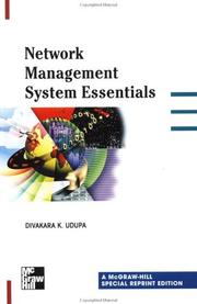 Cover of: Network Management Systems Essentials, Special  Reprint Edition by Divakara K. Udupa