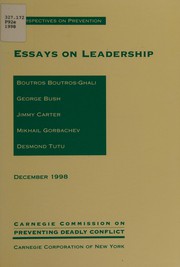 Cover of: Essays on leadership