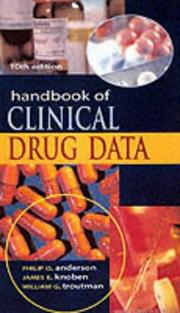 Cover of: Handbook of Clinical Drug Data by Philip O. Anderson