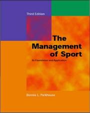 Cover of: Management of Sport (McGraw-Hill International Edition: Health Professions)