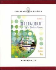 Cover of: Management of a sales force.