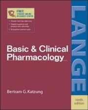 Cover of: Basic and Clinical Pharmacology by B.G. Katzung       