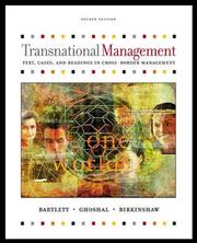 Cover of: Transnational Management