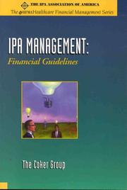 Cover of: Financial Management (The Ipa Management Series) by Coker Group, De Marco Associates