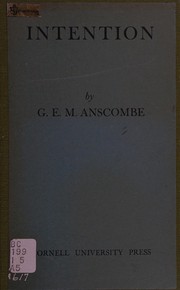Cover of: Intention. by Anscombe, G. E. M.
