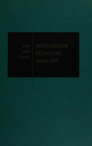 Cover of: Intermediate economic analysis: resource allocation, factor pricing, and welfare