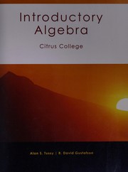 Cover of: Introductory algebra by Alan S. Tussy