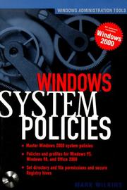 Cover of: Windows 2000 System Policies (Book/CD-ROM package) by Mark Wilkins