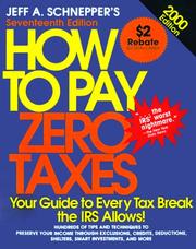 Cover of: How to Pay Zero Taxes: 2000 Edition (How to Pay Zero Taxes, 2000)