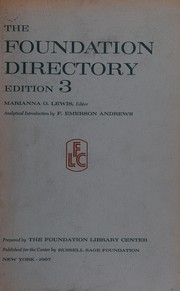 Cover of: The Foundation directory. Edition 3