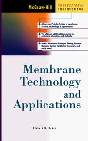 Cover of: Membrane technology and applications