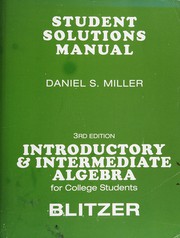 Cover of: Introductory and Intermediate Algebra for College Students by Robert Blitzer