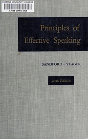 Cover of: Principles of effective speaking
